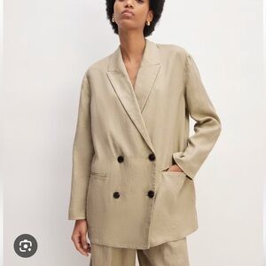NWT Everlane Light Tan Double-Breasted Blazer